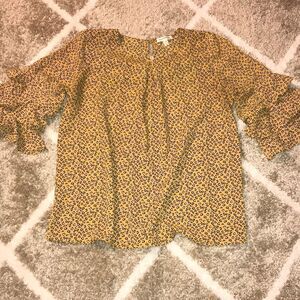 Faith and Joy Mustard Cheetah Print Top